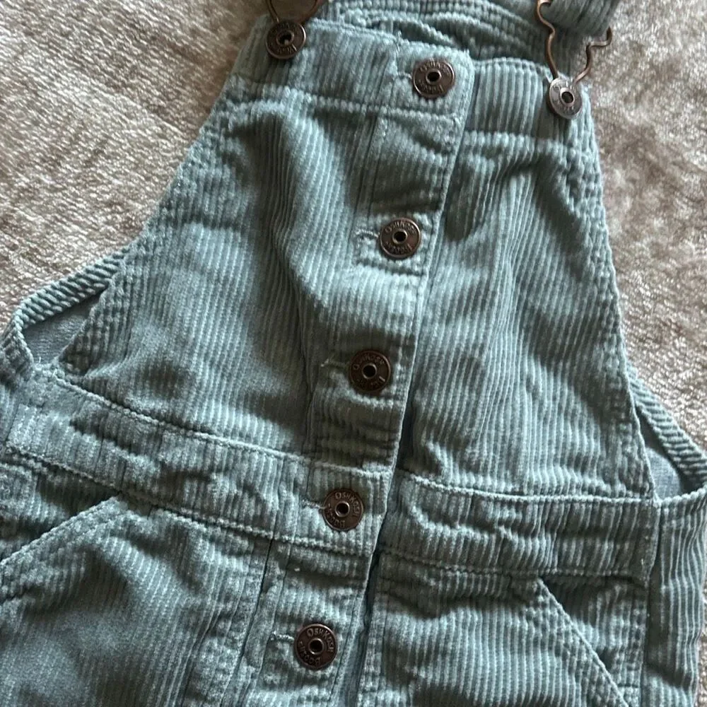 Oshkosh bgosh size 4 green/gray corduroy overalls dress